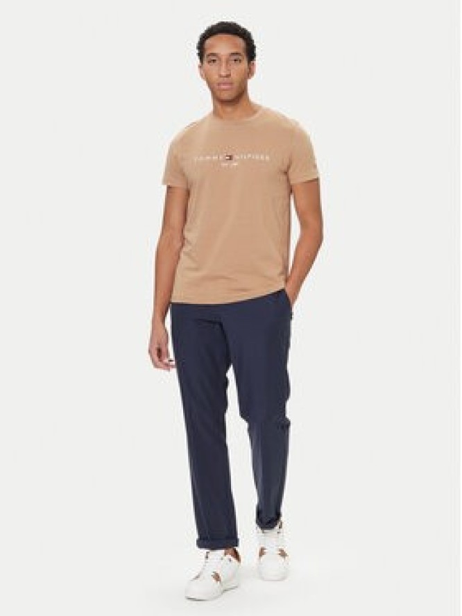 Tommy Hilfiger T-Shirt Logo MW0MW11797 Beżowy Regular Fit
