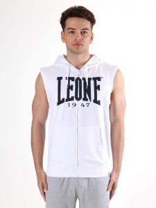 Leone Basic męska bluza z kapturem i bez rękawów zapinana na zamek