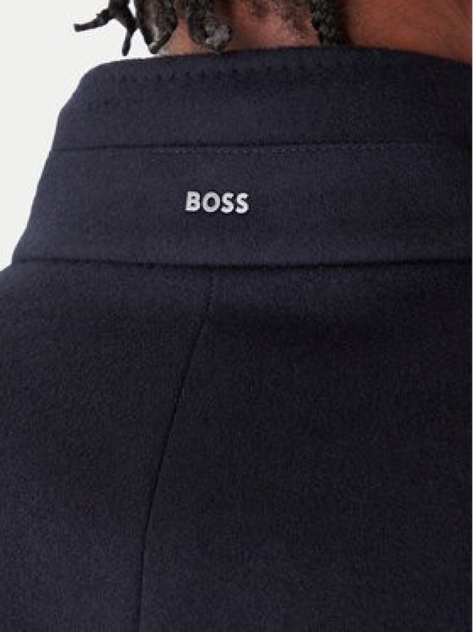 BOSS Płaszcz wełniany H-Hyde 50551078 Granatowy Slim Fit