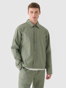 4F Kurtka przejściowa koszulowa męska - oliwkowa/khaki XXL