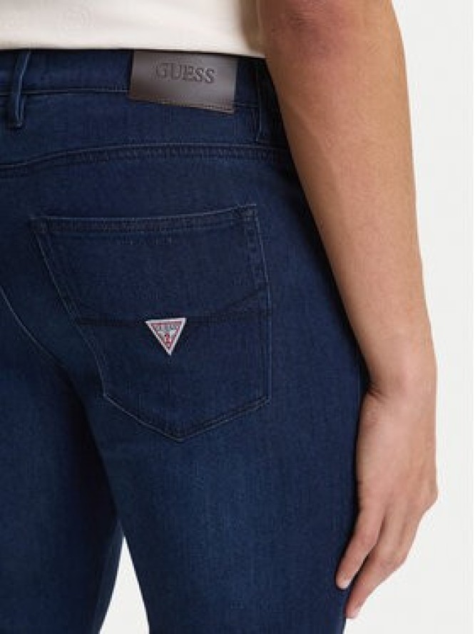 Guess Jeansy M6GAS2 D1086 Granatowy Slim Tapered Fit