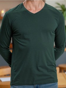 Bawełniana koszulka basic - zielony