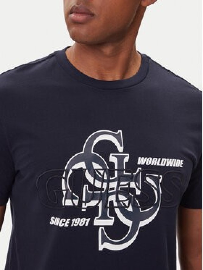 Guess T-Shirt M5BI72 I3Z14 Niebieski Slim Fit