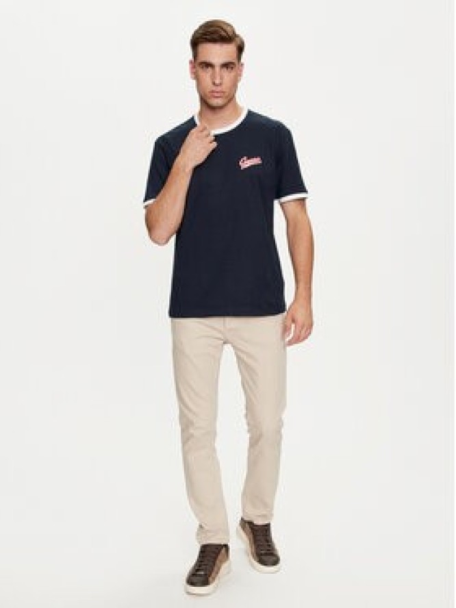 Guess Jeans T-Shirt M4YI43 K8FQ4 Granatowy Regular Fit
