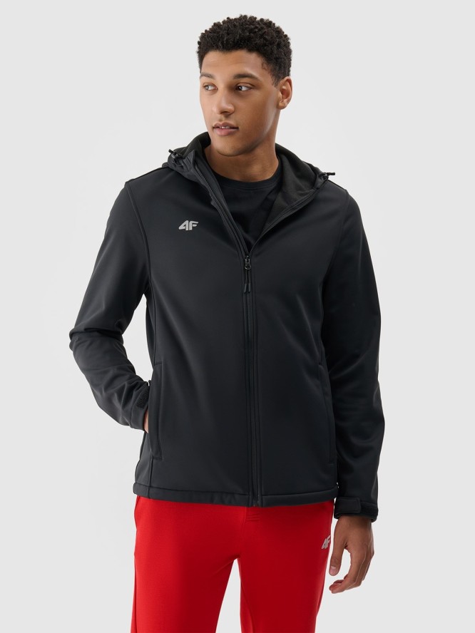4F Kurtka softshell wiatroodporna membrana 5 000 męska - czarna XL