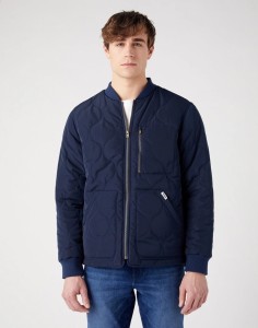 WRANGLER PADDED JACKET MESKA KURTKA PRZEJŚCIOWA JESIENNA CIEPŁA NAVY W40KWU114 W40K011976