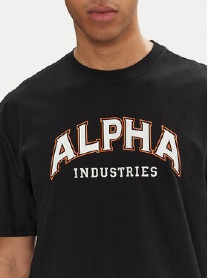 Alpha Industries T-Shirt College 146501 Czarny Relaxed Fit