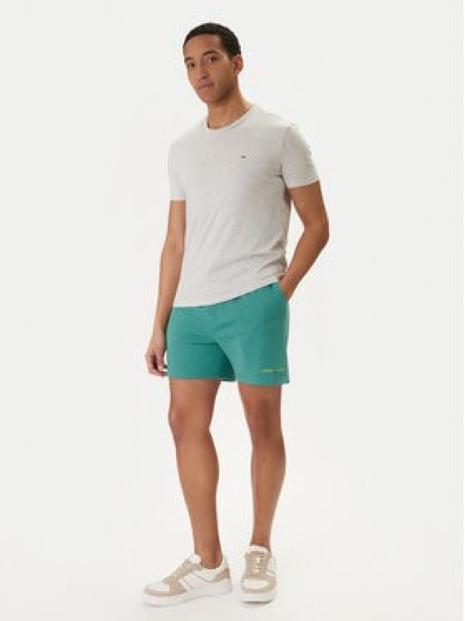 Tommy Jeans Szorty sportowe Contrast Linear DM0DM22697 Zielony Regular Fit