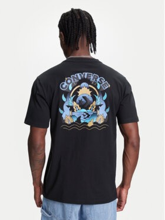 Converse T-Shirt Desert Sunset 10027713-A01 Czarny Regular Fit