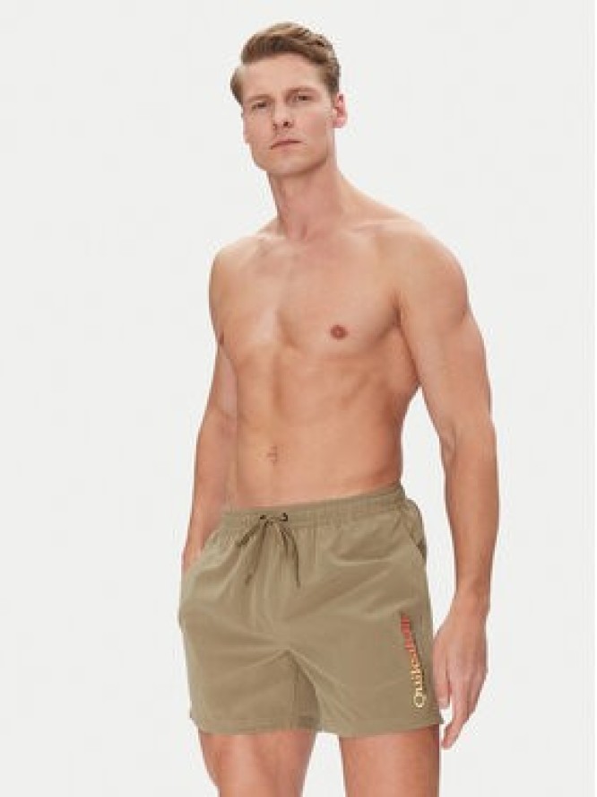 Quiksilver Szorty kąpielowe Spl Fineline Volley 15 EQYJV04141 Khaki Regular Fit