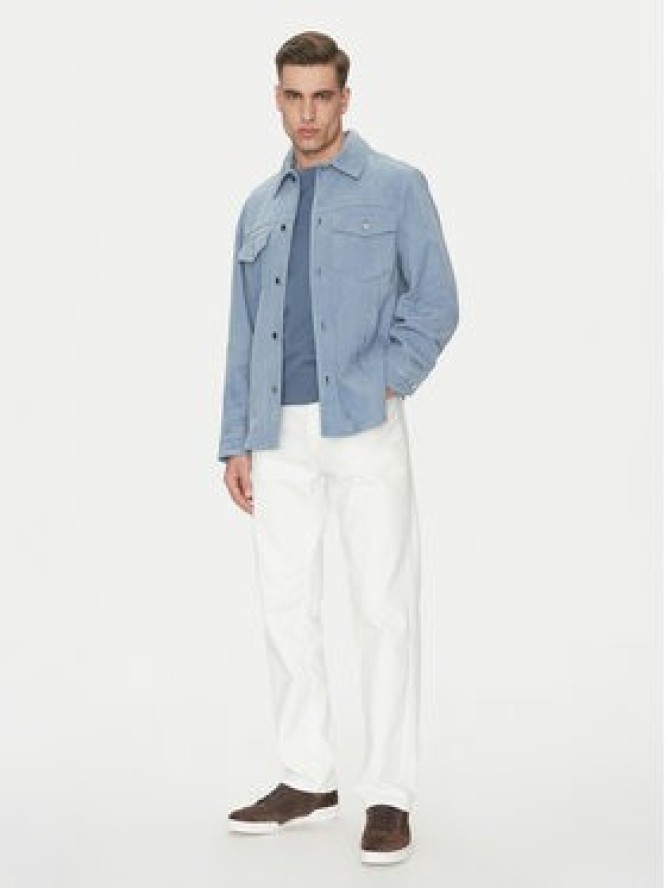 Michael Kors Kurtka skórzana CS5800P4R4 Błękitny Regular Fit