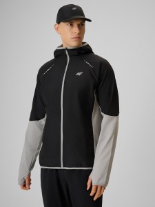 4F Bluza do biegania regular z kapturem męska - szara S