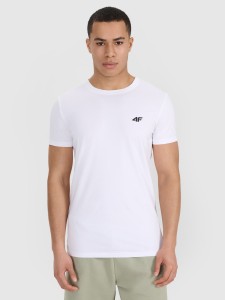 4F T-shirt slim gładki męski (2-pack) - biały M