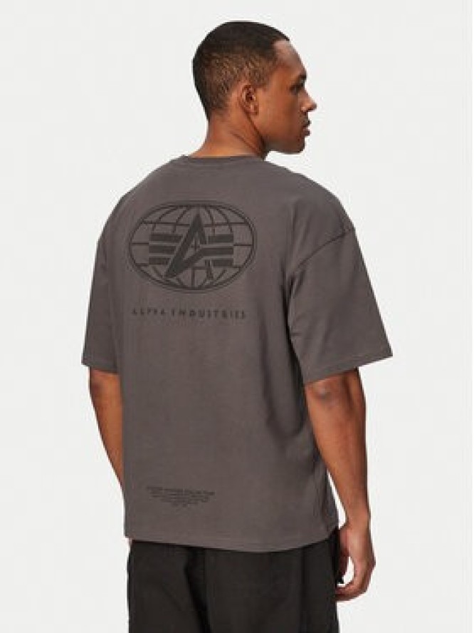 Alpha Industries T-Shirt World Logo 258514 Szary Regular Fit