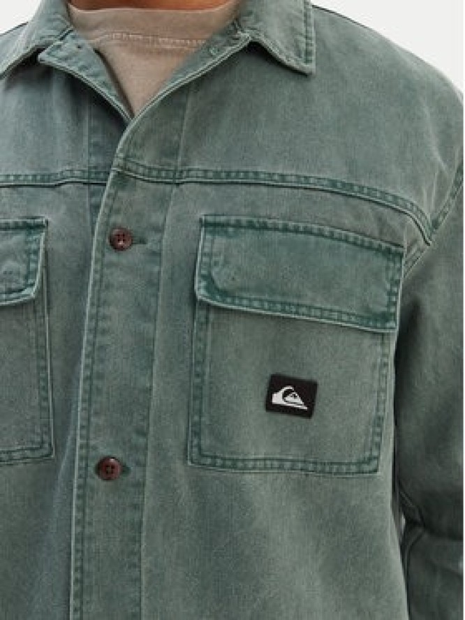 Quiksilver Koszula jeansowa Mohab Washed Twill EQYWT04654 Zielony Oversize