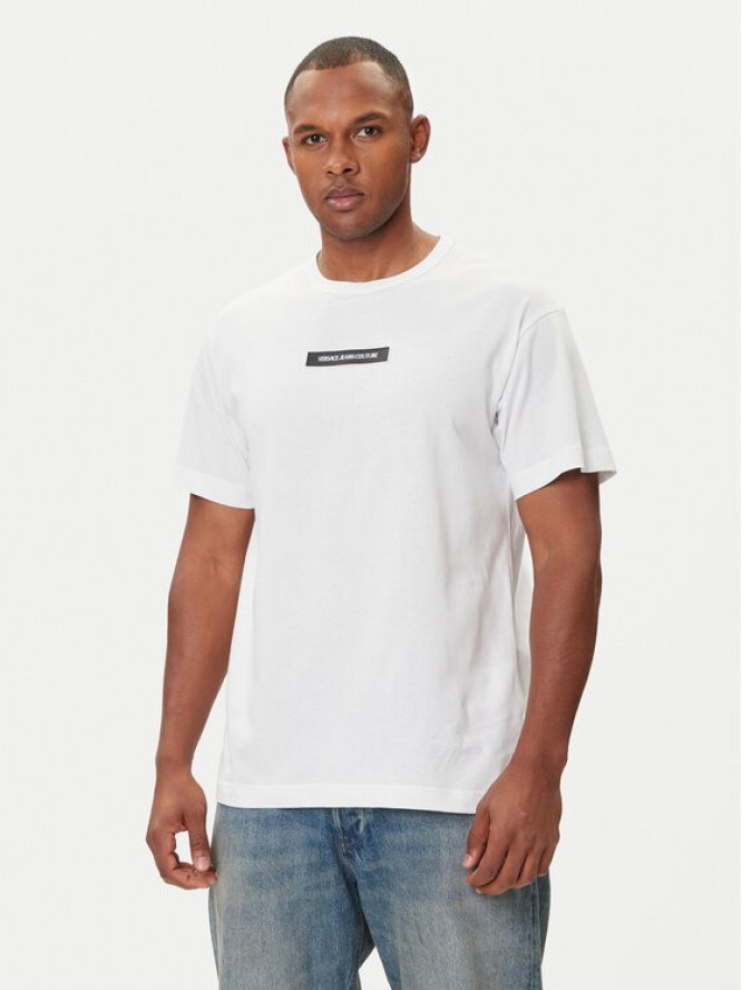 Versace Jeans Couture T-Shirt 79GAHT06 CJ00T Biały Regular Fit