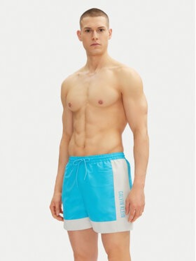 Calvin Klein Swimwear Szorty kąpielowe KM0KM01095 Niebieski Regular Fit