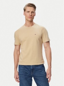 Tommy Jeans T-Shirt DM0DM22504 Beżowy Regular Fit