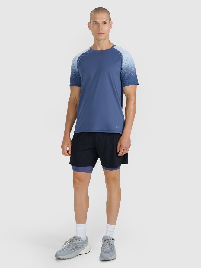 4F Koszulka do biegania w terenie szybkoschnąca męska - granatowa S