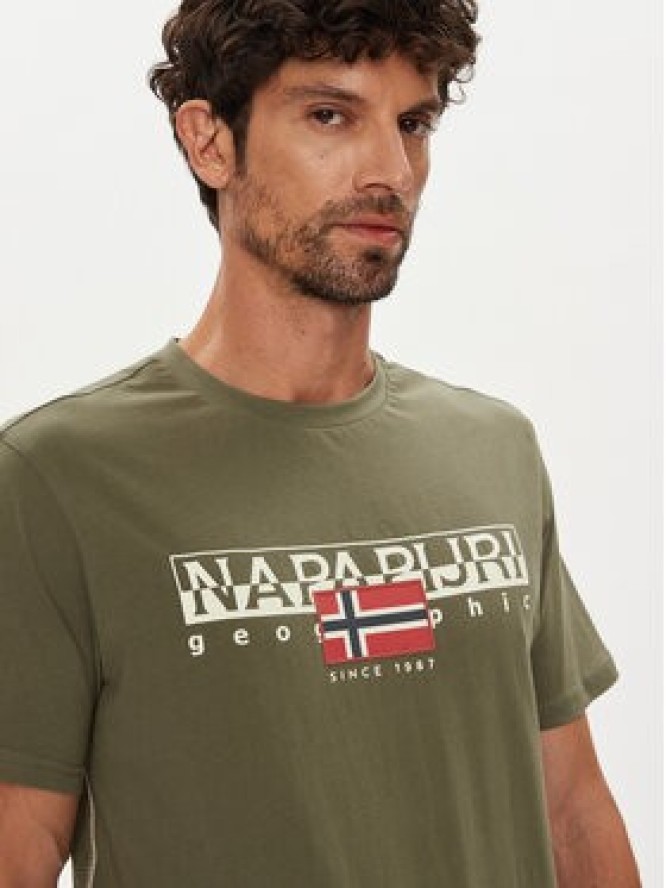 Napapijri T-Shirt S-Aylmer NP0A4HTO Zielony Regular Fit
