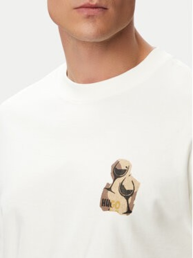 HUGO T-Shirt Detzi 50563795 Biały Relaxed Fit