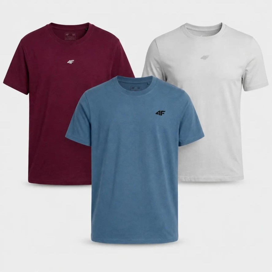 KOMPLET KOSZULEK T-SHIRT MĘSKI 4F ZESTAW 3PAK