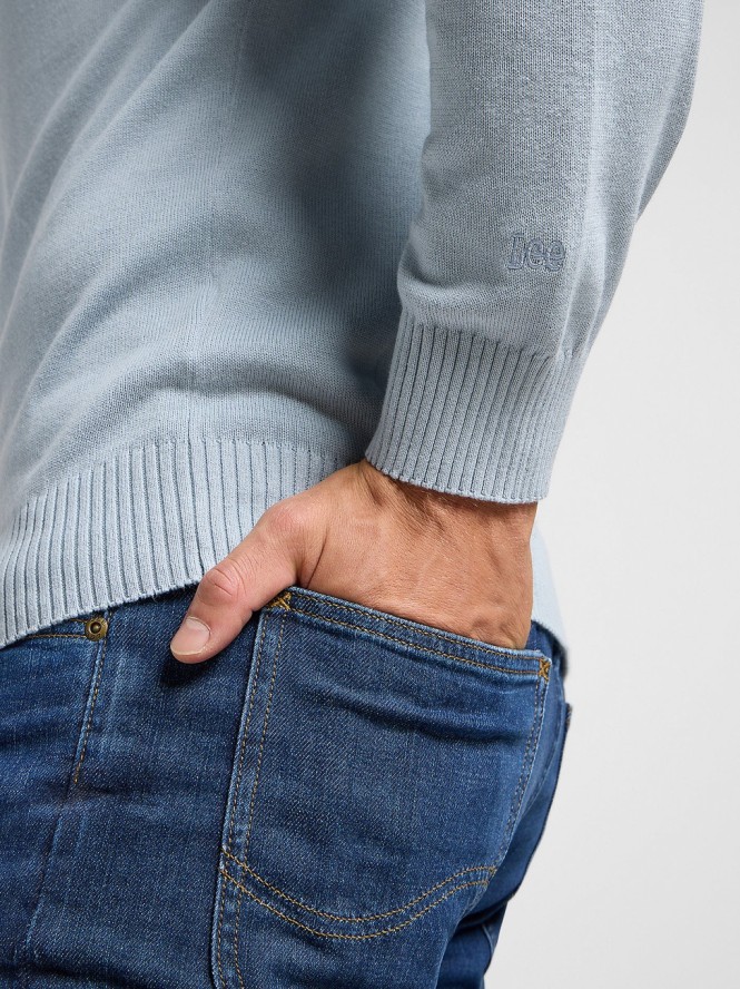 LEE MĘSKI SWETER LEE CLEAN RAGLAN SWEATER CONCRETE GRAY 112363891