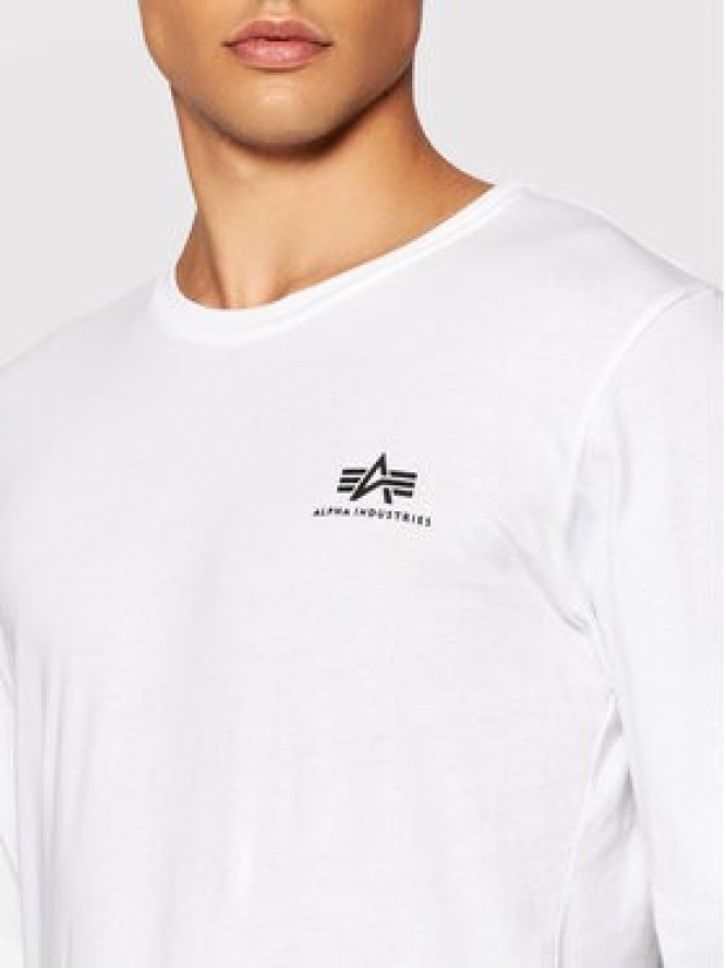 Alpha Industries Longsleeve Basic Small Logo 198517 Biały Regular Fit