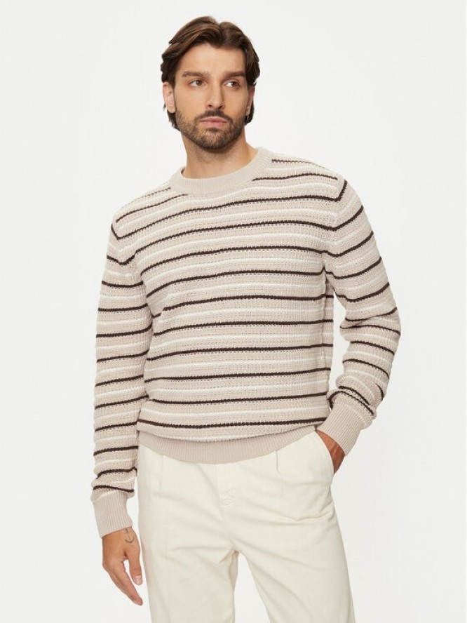 Jack & Jones Sweter Bronx 12264080 Beżowy Regular Fit