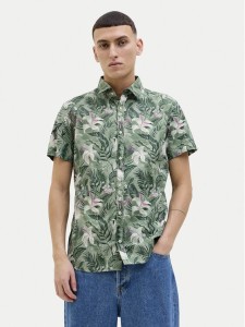 Jack & Jones Koszula Hawaii 12269137 Zielony Comfort Fit