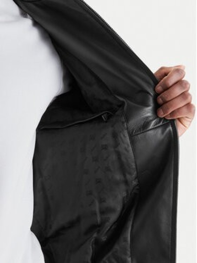 HUGO Kurtka skórzana Lugor 50559737 Czarny Regular Fit