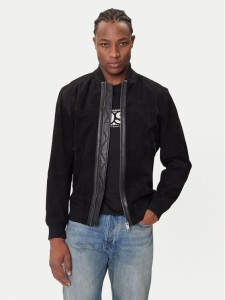 BOSS Kurtka skórzana Johice 50543505 Czarny Regular Fit