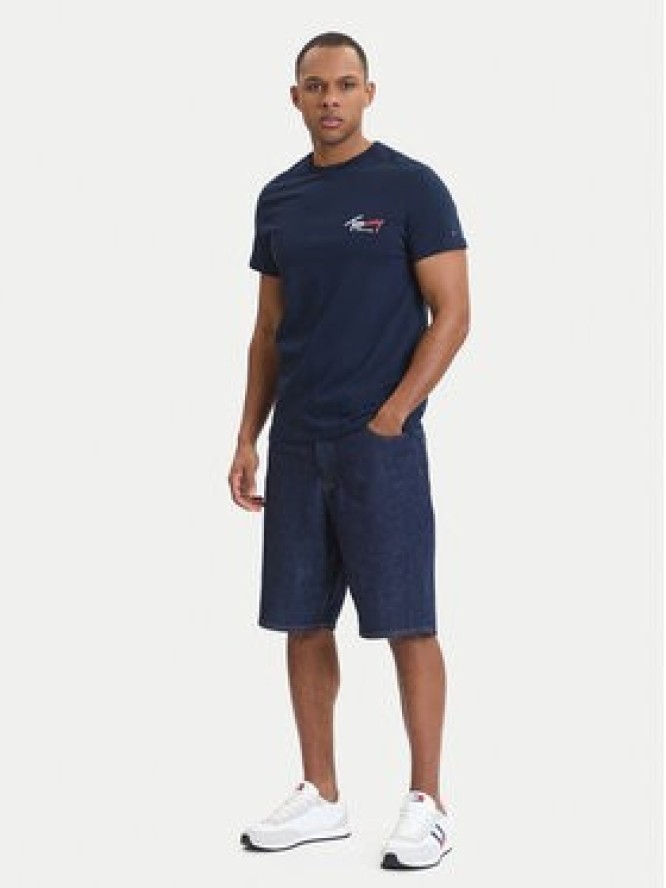 Tommy Jeans T-Shirt DM0DM22538 Granatowy Slim Fit