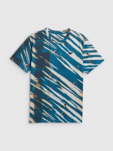 4F T-shirt regular z nadrukiem męski - multikolor L