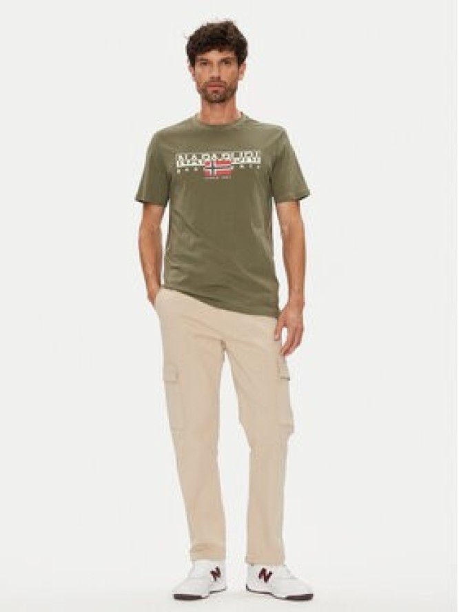 Napapijri T-Shirt S-Aylmer NP0A4HTO Zielony Regular Fit