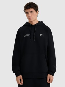 4F Bluza dresowa nierozpinana z kapturem męska - czarna M