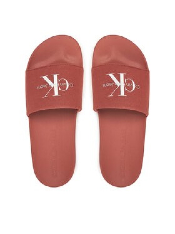Calvin Klein Jeans Klapki Slide Monogram Cv YM0YM01271 Koralowy