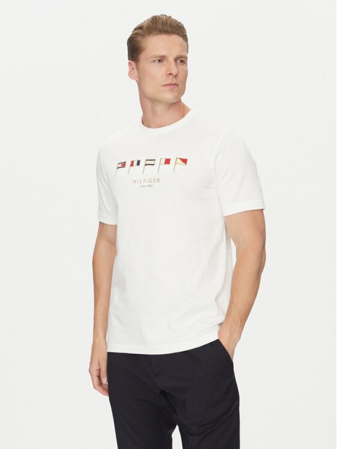 Tommy Hilfiger T-Shirt Multi Flags MW0MW38616 Biały Regular Fit