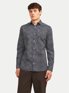 Jack & Jones Koszula Blackpool 12260625 Granatowy Slim Fit