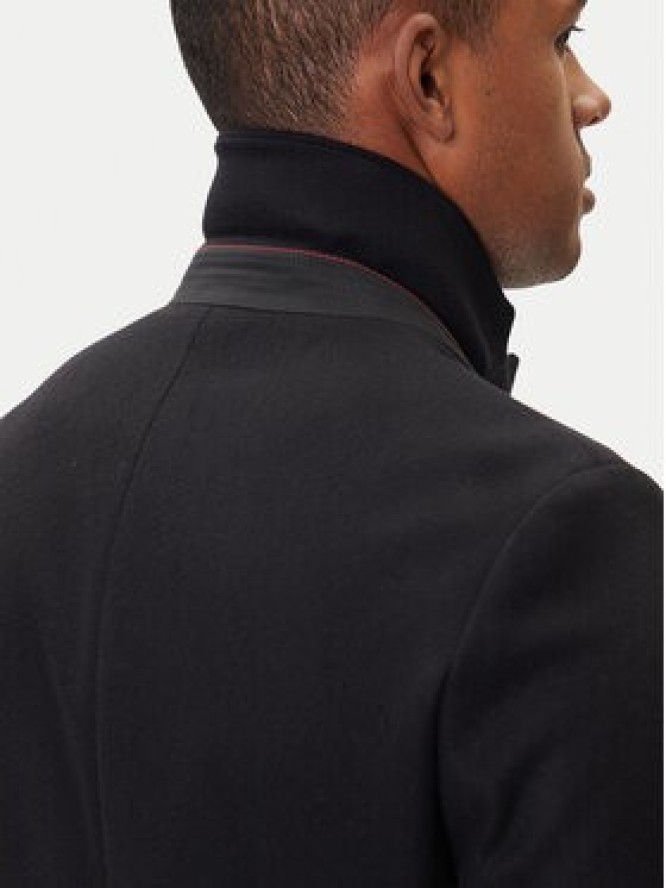 HUGO Płaszcz wełniany Migor2541 50546528 Czarny Slim Fit