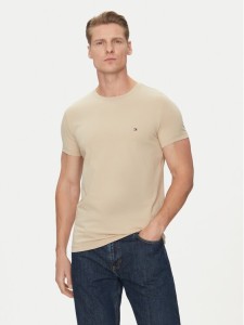 Tommy Hilfiger T-Shirt MW0MW10800 Beżowy Slim Fit