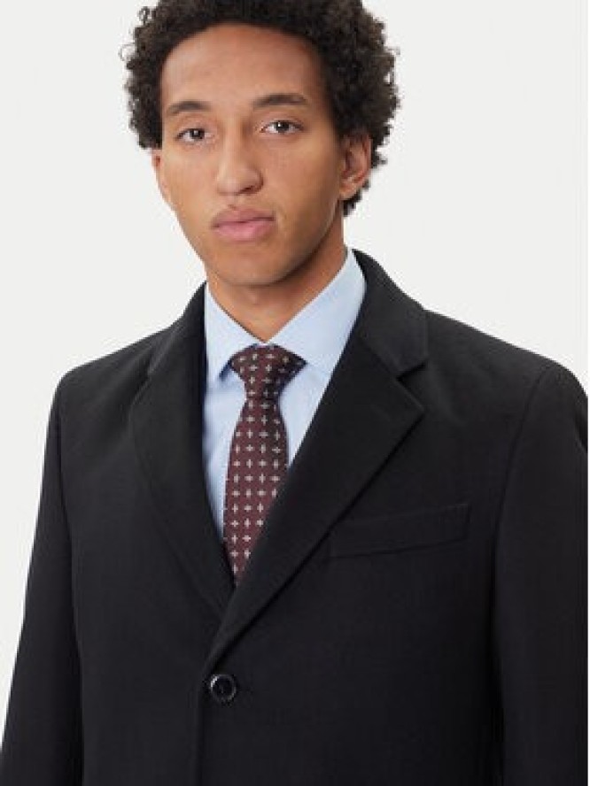 BOSS Płaszcz wełniany Hyde 50549187 Czarny Slim Fit