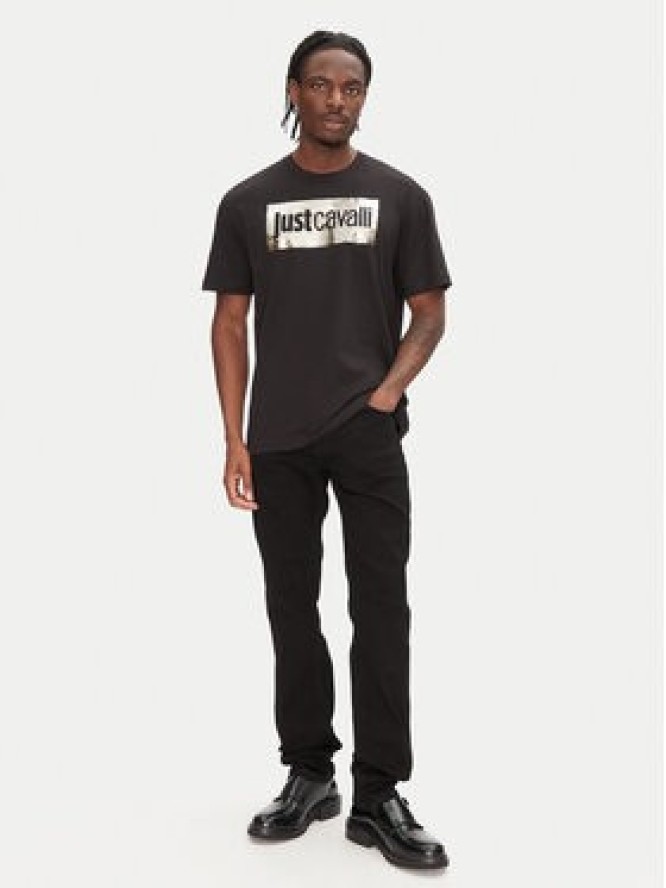 Just Cavalli T-Shirt 78OAHT15 Czarny Regular Fit