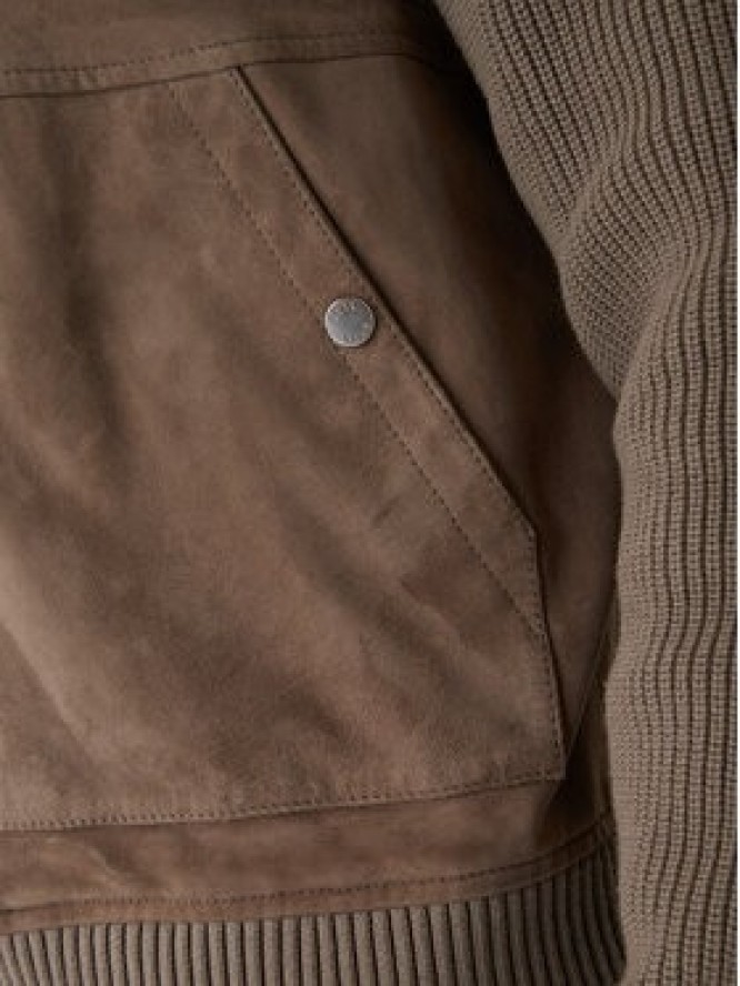 BOSS Kurtka skórzana H-Maparo 50547673 Beżowy Regular Fit