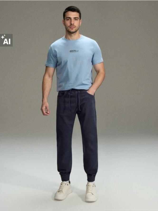 Jeansy jogger - niebieski