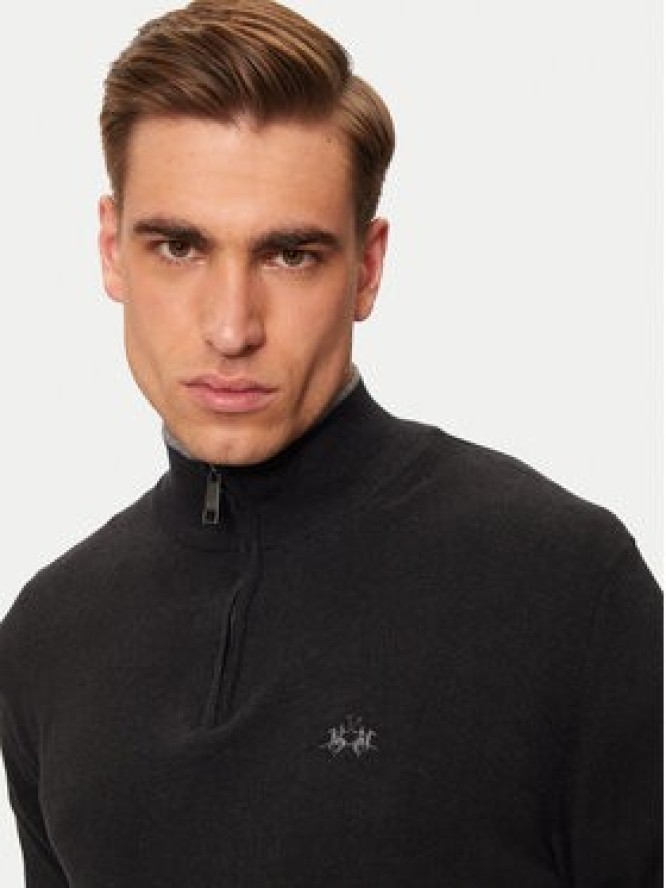 La Martina Sweter ZMS003 YW091 Szary Regular Fit