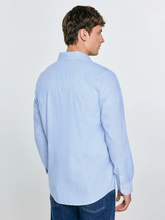 Koszula męska w prążek błękitna Cosiser 401