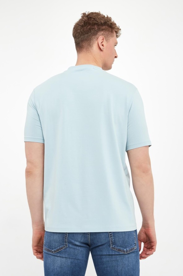 T-shirt męski z tłoczonym logo KARL LAGERFELD