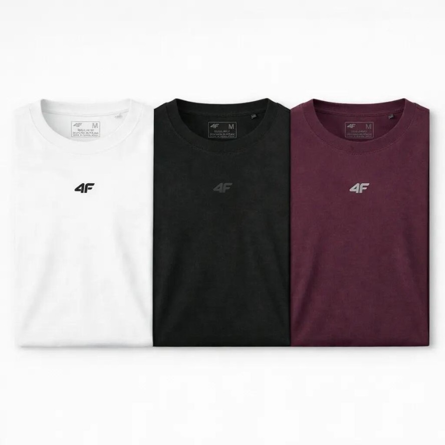 T-SHIRT MĘSKI 4F KOMPLET 3 SZTUKI KOLEKCJA LIMITOWANA L M3947 SS26