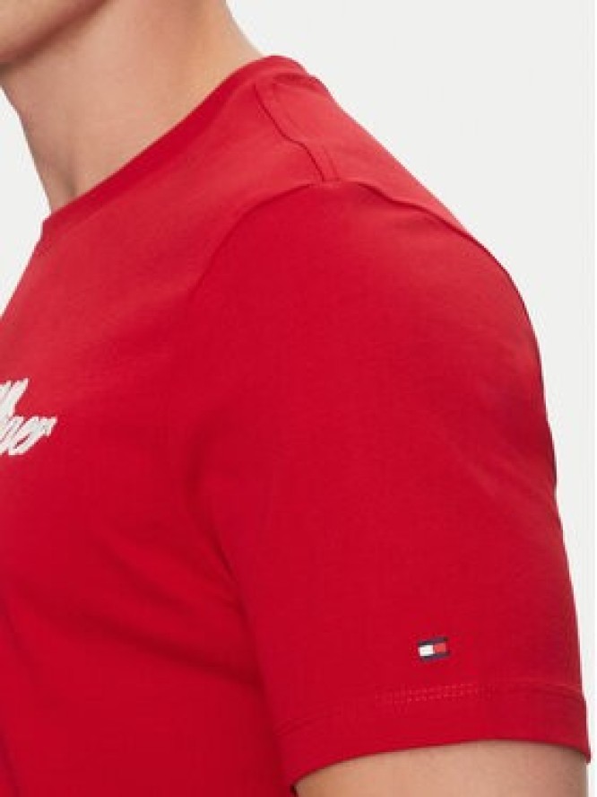 Tommy Hilfiger T-Shirt Script Logo MW0MW33691 Czerwony Regular Fit